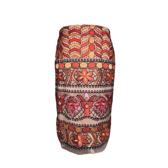 ECI New York Women’s All Over Embroidery Midi Length Skirt 10 - Picture 1 of 7